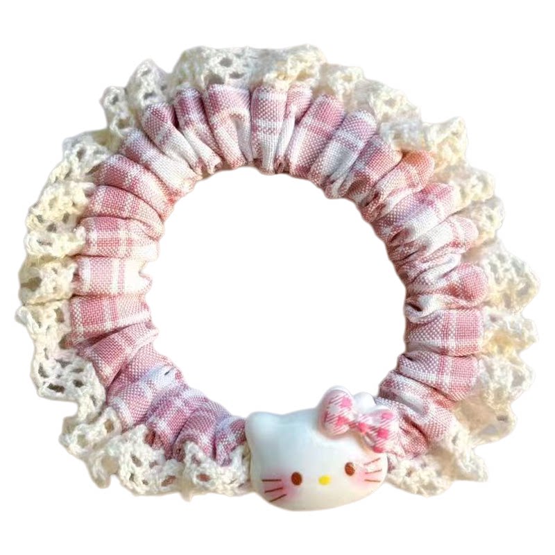猫咪发圈蕾丝头绳可爱橡皮筋扎头发饰