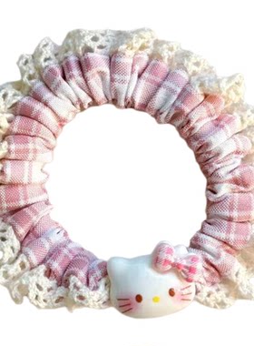 猫咪发圈蕾丝头绳可爱橡皮筋扎头发绳甜美百搭kt发饰情侣皮套女童