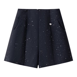 亮闪闪星空短裤女今年流行2026春夏新款高腰显瘦a字外穿西装短裤