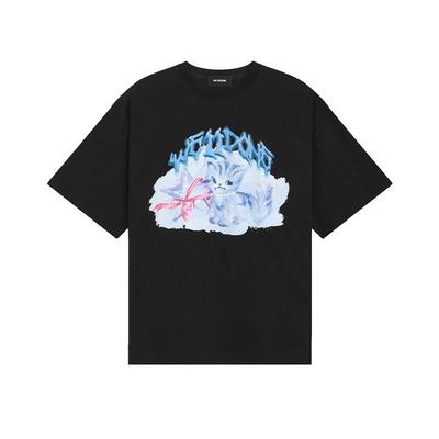 【明星同款】WE11DONE25秋冬男女同款项链猫咪T恤印花潮流