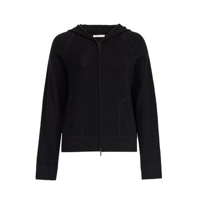 【商场同款】AUM噢姆2025年冬季新款连帽羊毛针织开衫黑色外套女