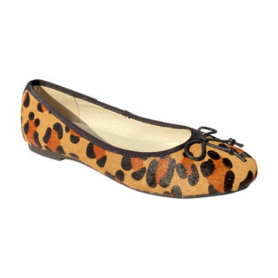 芭蕾舞平底鞋软底豹纹真皮豆豆鞋