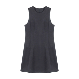 通勤背心连衣裙女2026年春装流行韩系百搭收腰显瘦黑色无袖西装裙