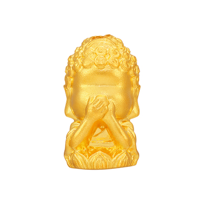 明牌珠宝自在四不佛古法黄金串珠 足金无相宝宝佛转运珠AFE0066