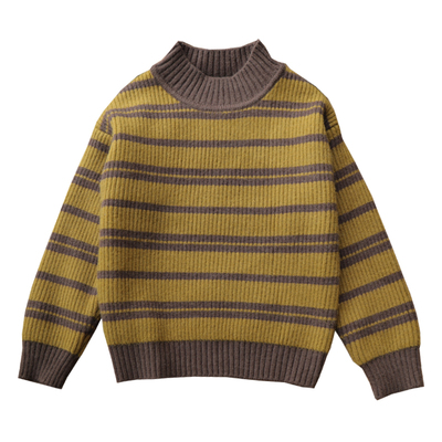 男童女童毛衣韩版条纹冬季一体绒