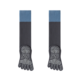 普拉提防滑袜子女款运动瑜伽健身五指小腿袜专业压力长筒袜秋冬薄