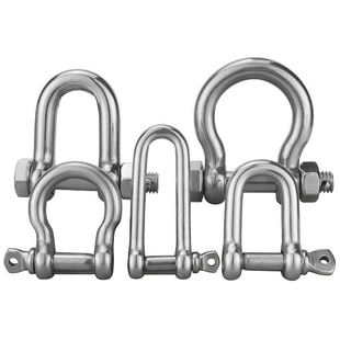 304不锈钢D型/弓型卸扣 加长保险卸扣 钢丝绳锁链条连扣内六角型