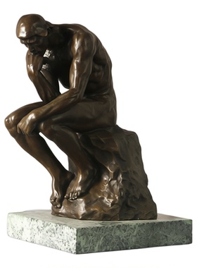 思想者铜像摆件鸿鑫雕塑黄铜欧式