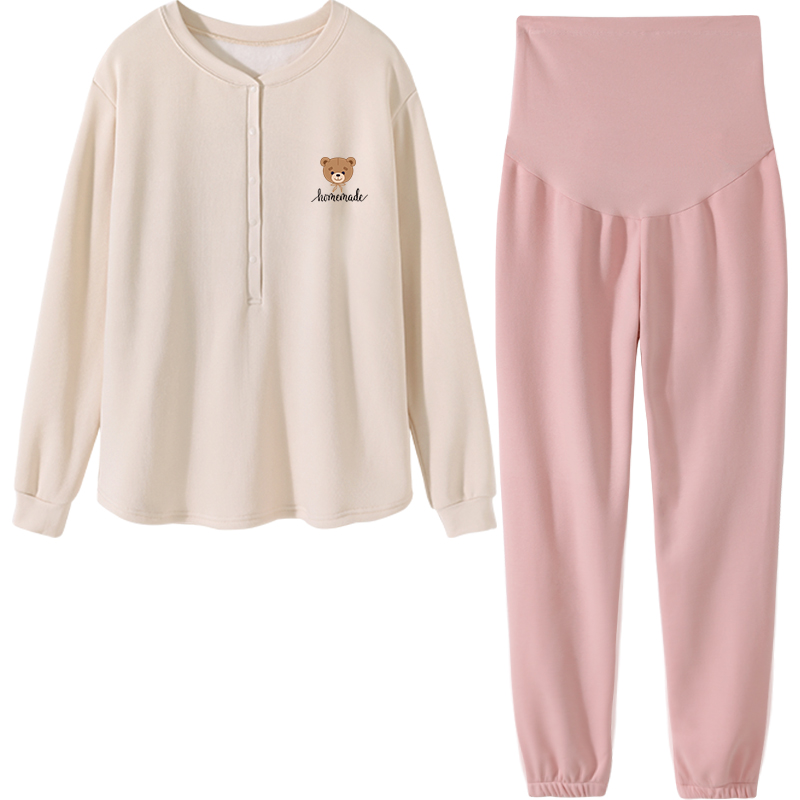 momjane秋冬月子服孕妇睡衣保暖