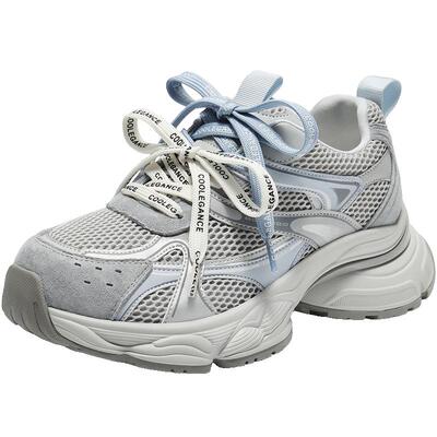 百丽厚底老爹鞋双鞋带透气休闲鞋