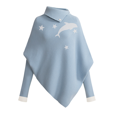 UNIFREE韩系高领斗篷式毛衣