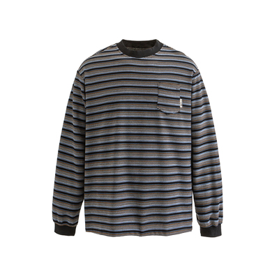 GoodNorth复古长袖条纹打底卫衣