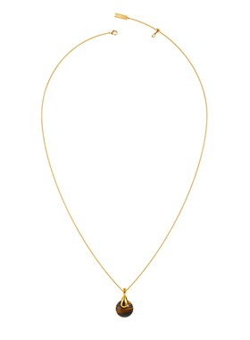 盐岛平安如意虎眼石圆珠挂坠项链