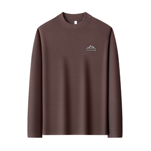 啄木鸟德绒长袖t恤男士双面绒打底衫卫衣半高领磨毛百搭保暖上衣T