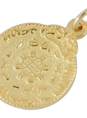 24k金纯银项坠九宫八卦牌