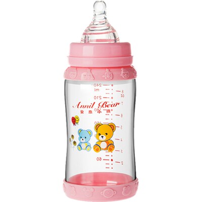 安奈小熊婴儿奶瓶宽口径玻璃