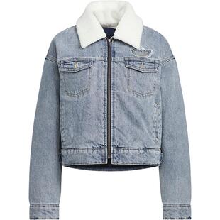 Adidas/阿迪达斯官方三叶草女士保暖牛仔运动宽松棉服KC2626