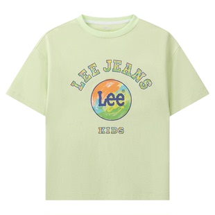 lee kids童装彩色印花短袖T恤纯棉透气男女童中大童儿童百搭上衣