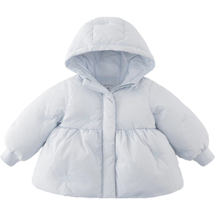 [保暖中长款]马克珍妮女童防泼水花苞羽绒服 宝宝冬装新款551739