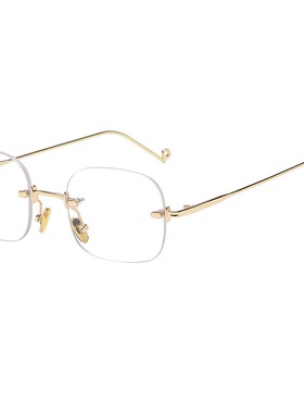 纯欲无框眼镜女金丝禁欲系斯文败类高级感御姐风小框无边框平光镜