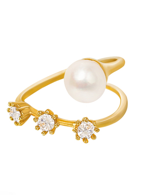 manreya天然淡水珍珠戒指轻奢