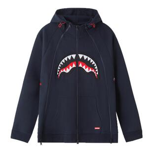 SprayGround鲨鱼嘴25春刺绣开衫连帽卫衣美式三拉链男女情侣帽衫