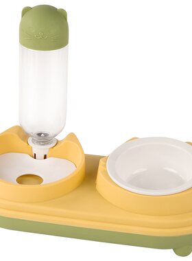 【热销款】陶瓷猫食盆喝水碗一体