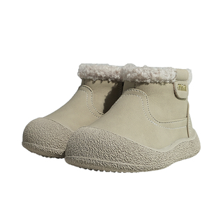 nekio女童小短靴加绒冬季二棉皮靴1一3岁宝宝棉鞋软底学步婴儿鞋