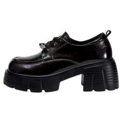 达芙妮厚底乐福鞋魔术贴小皮鞋女