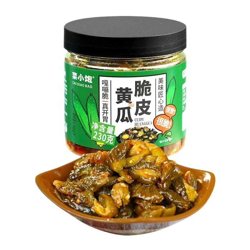 菜小饱脆皮黄瓜230g瓶装酱腌下饭菜甜辣脆爽即食萝卜干咸菜酱菜
