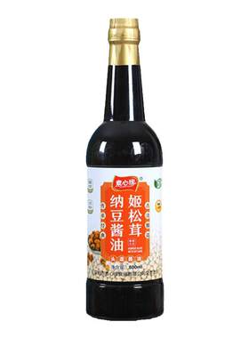 素心缘姬松茸纳豆酱油鲜古法酿造特级生抽无添加无碘盐纳豆酱油