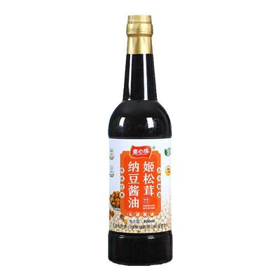 素心缘姬松茸纳豆酱油鲜古法酿造特级生抽无添加无碘盐纳豆酱油