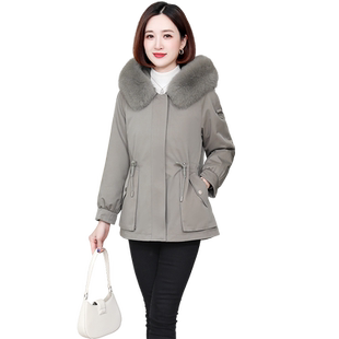 派克服女2025冬款新款小个子海宁皮草獭兔毛内胆可拆卸外套短款潮