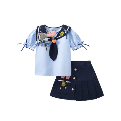 DeerBell女童套装兔子警官衣服