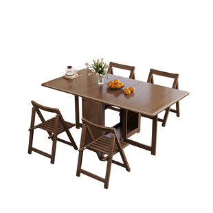 馨佰利实木可折叠餐桌家用小户型2026新款饭桌长方形中古风餐桌椅