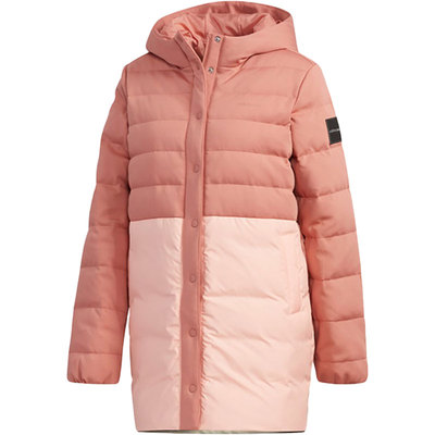 Adidas/阿迪达斯正品Neo休闲连帽女子保暖中长款羽绒服EI4377