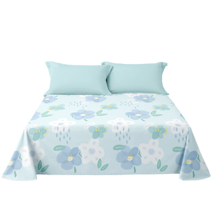 博洋家纺纯棉床单单件100全棉单人印花学生宿舍ins被单加厚女简约