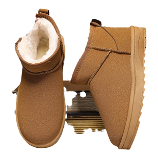 东北雪地靴男款冬季短款加绒加厚保暖棉鞋男士防滑皮毛一体面包鞋