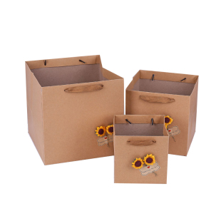 方形礼品袋超大号手提袋生日牛皮纸袋礼物包装袋宽底袋子礼袋定制