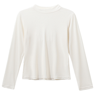 tutuanna秋冬内衣 kiraku兰精莫代尔罗纹半高领套头长袖打底衫女