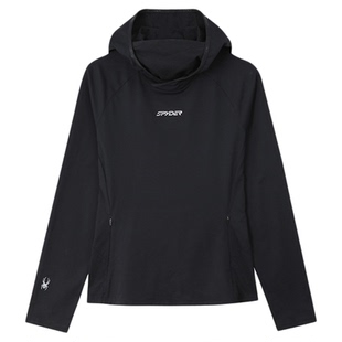 SPYDER蜘蛛秋冬女仿棉汗布吸湿速干休闲运动长袖连帽T恤25CF414W