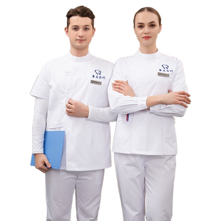 护士服长袖男女冬季短袖冬装男款分体套装蓝色短款医护口腔工作服