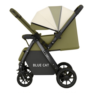 新款上海蓝猫婴儿推车可坐可躺轻便折叠一键收车四轮减震座椅加宽