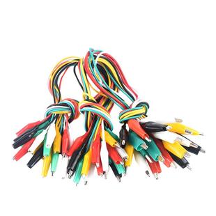 彩色双头鳄鱼夹连接线测试线导线电源线长50cm鳄鱼夹大号中号小号