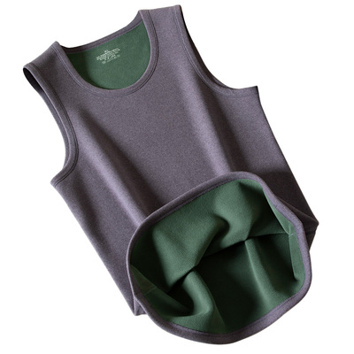 抗菌保暖背心男加绒加厚羊羔绒