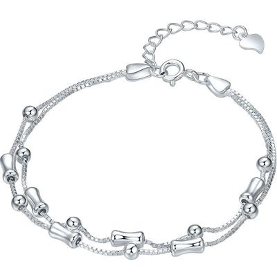 六桂福珠宝S925纯银手链