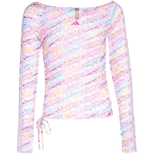 adidas阿迪达斯女子三条纹舞动系列运动休闲长袖T恤KR7600