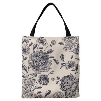 古雅时尚印花拉链布包单肩手提包