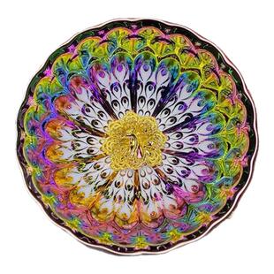 七彩孔雀杯窑变茶杯主人杯七彩茶杯窑变天目瓷莲花杯个人专用茶盏