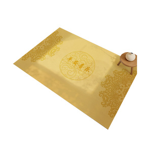 土黄色地垫入户门垫2026新款新中式玄关家用进门门口可擦免洗脚垫